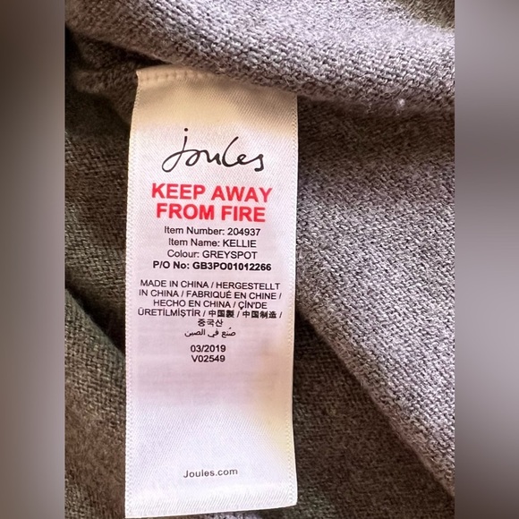 Joules Knitwear Crafted from Finest Yarns gray pink dots cotton polyester wool - Picture 12 of 16